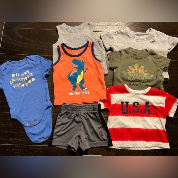 Baby Infant 3M bundle of clothing - t shirts, tank tops, shorts, onesie - Picture 1 of 14